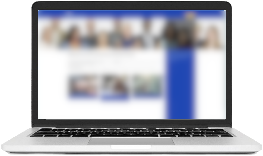 A laptop showing the portal login screen